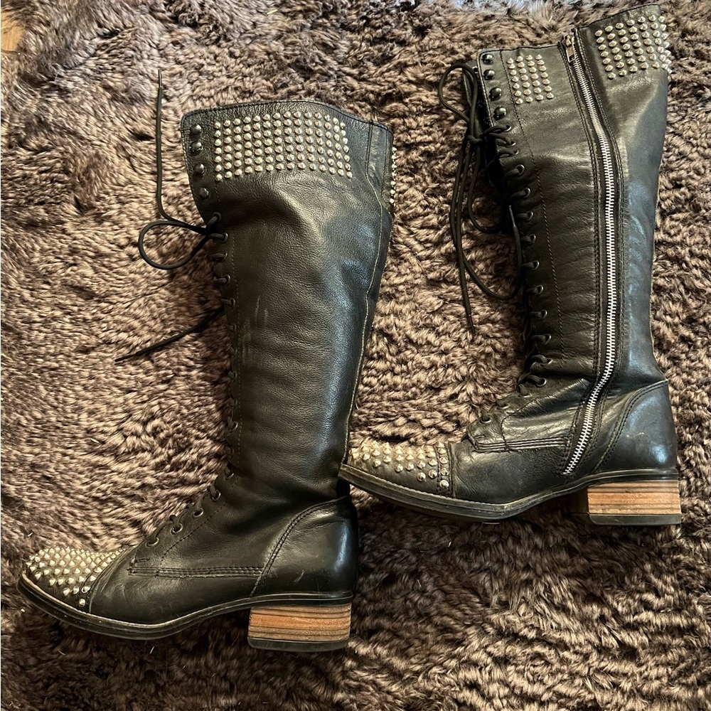 Steve Madden Studded Tall Combat Boots